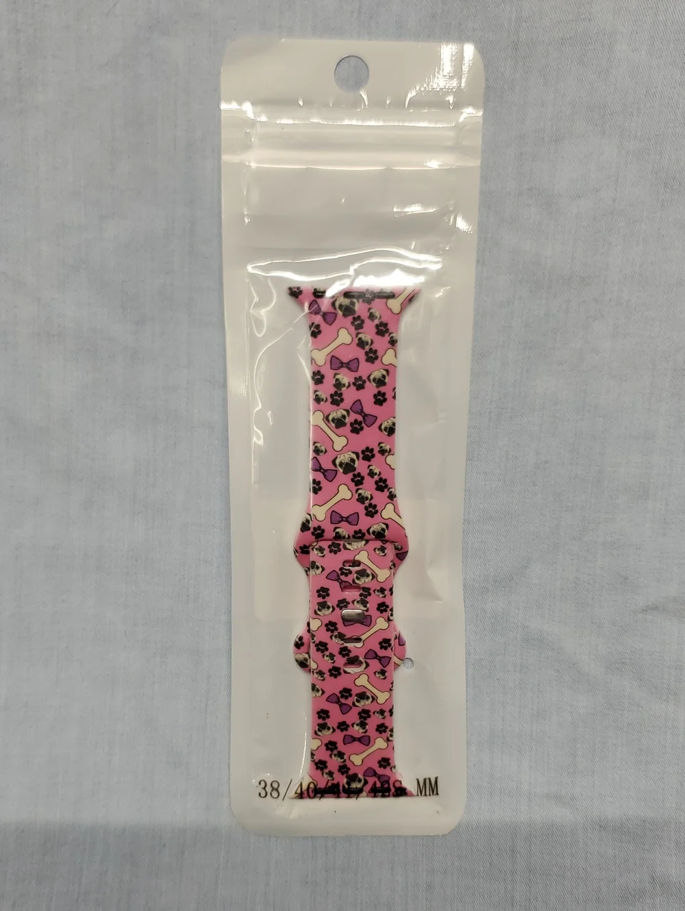 Pink Paw & Bone Silicone Watch Band for 38/40mm